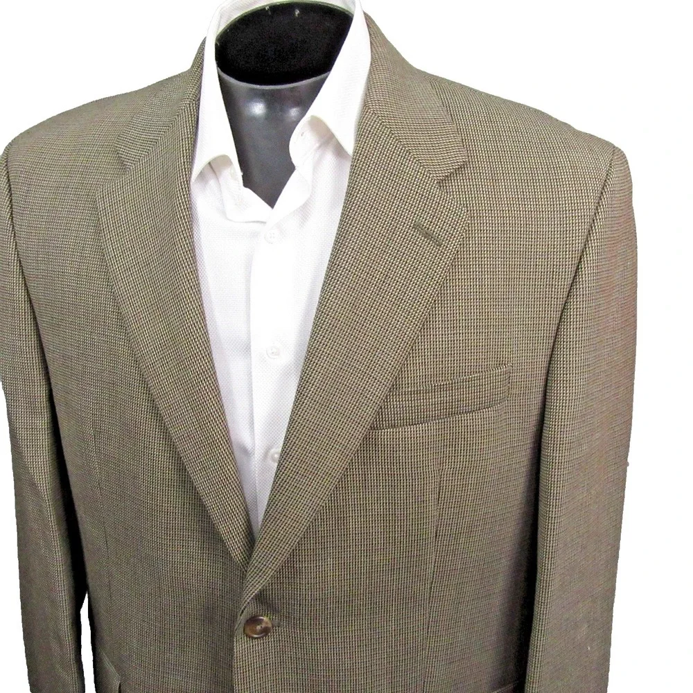 Chaps Ralph Lauren Sport‎ Coat Tag 43R (Fits like 46R) Tan Birdseye Single Vent